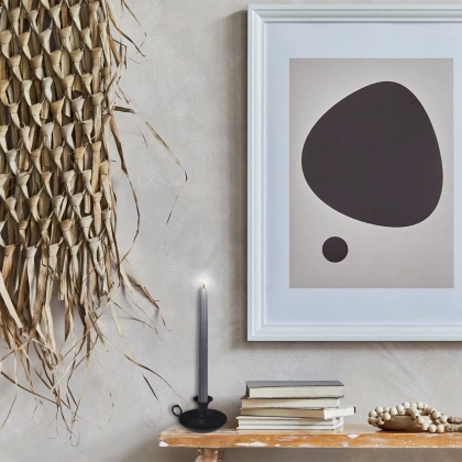 Świecznik aluminiowy z uchwytem podstawka pod świecę świeczkę loft retro czarny