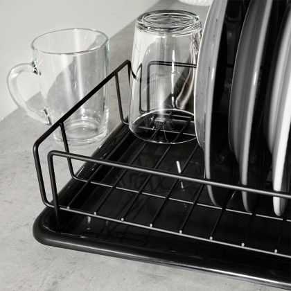 Suszarka na naczynia czarna 50x24x9 cm