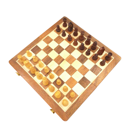 Szachy drewniane magnetyczne 25x25cm - DNU-026