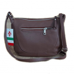 Duża pojemna Włoska skórzana listonoszka A5 Vera Pelle Brązowa VPLB25M