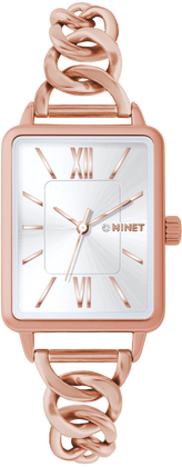 MINET Damski rosegoldowy zegarek SIENA z rosegoldową bransoletą ze stali nierdzewnej