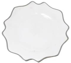 Podtalerz szklany przezroczysty ze srebrnym brzegiem