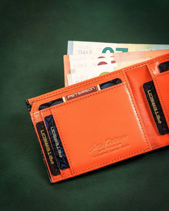Niewielki skorzany portfel meski z systemem RFID