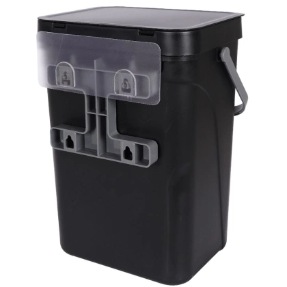 Kosz na śmieci odpady zawieszany na drzwi szafki czarny 10 l