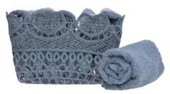 Kpl 6 ręczników szarych w koszyku