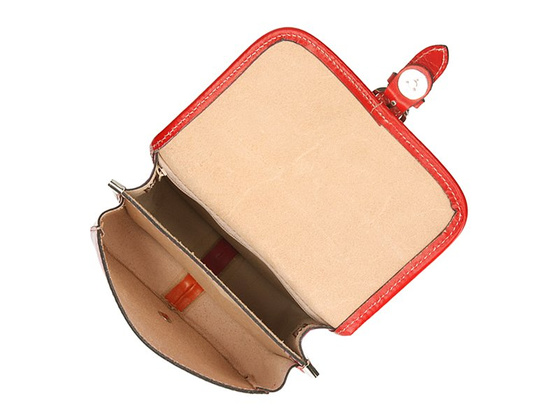 Torebka damska skórzana KEMER 112 pomarańczowy + granat