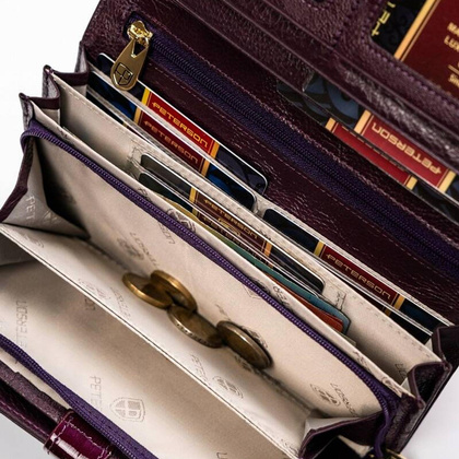 Portfel damski skórzany PELLUCCI PTN 421077-SH-1 fioletowy