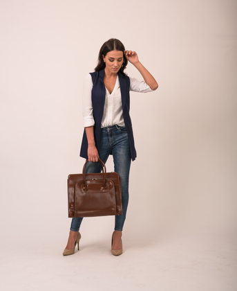 Teczka damska skórzana McKlein Lake Forest Brązowa