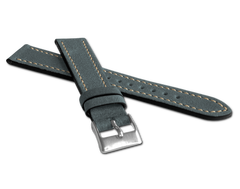 LAVVU Niebieski pasek RETRO z luksusowej skóry Top Grain - 20