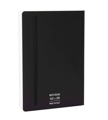 PININFARINA Segno Notebook Stone Paper, notes z kamienia, czarna okładka, kropki