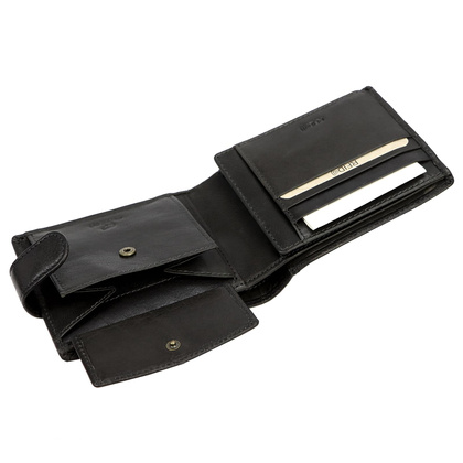 Skórzany męski portfel EL FORREST 709-19 RFID czarny