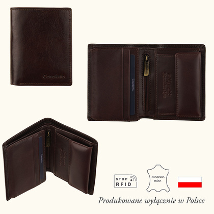 Portfel męski Canaletto ze skóry garbowanej roślinnie PM1104s160RFID GR