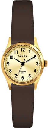 LAVVU Złoto-brązowy damski zegarek SKIEN z szafirowym szkiełkiem