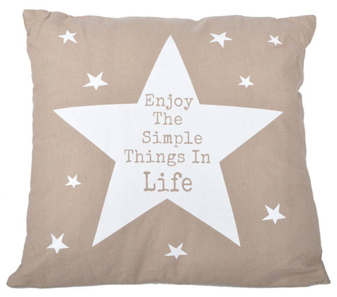 Poduszka beżowa z gwiazdą 45x45cm