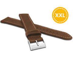 LAVVU XXL Podwójnie szyty brązowy pasek SPORT z luksusowej skóry Top Grain - 24 XXL