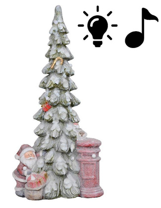 Choinka ceramiczna z mikołajem led