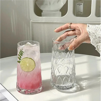 Szklanka falowana wysoka 475 ml grube szkło 3szt SZK184ZESTAW3