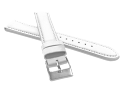 MINET Biały szyty pasek z luksusowej skóry Top Grain - 20