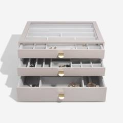 Szkatułka na biżuterię Stackers supersize taupe z 3 szufladami