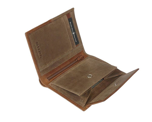 BH-263 OKLAHOMA Portfel męski skórzany Brązowy