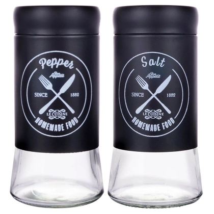 Przyprawnik solniczka pieprzniczka czarny zestaw 2 el.