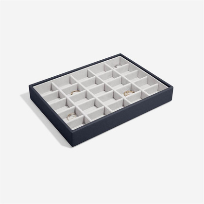 Szkatułka na biżuterię Stackers Pebble 25 komorowa classic granatowa