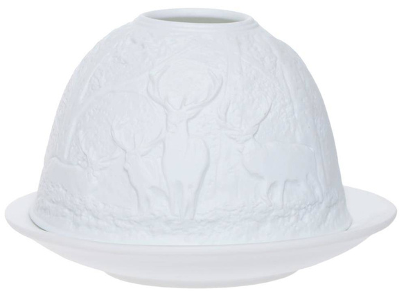 Lampion porcelanowy z reniferami
