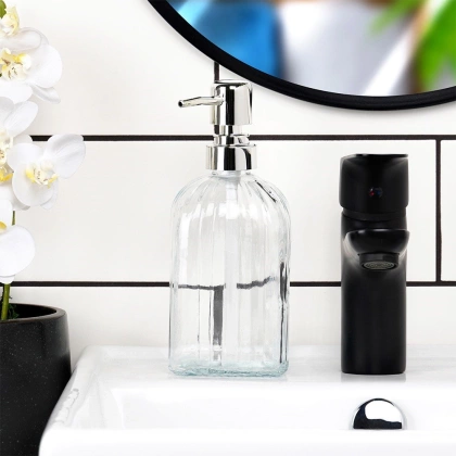 Pojemnik szklany do mydła lub płynu do naczyń dozownik na mydło płyn 550 ml