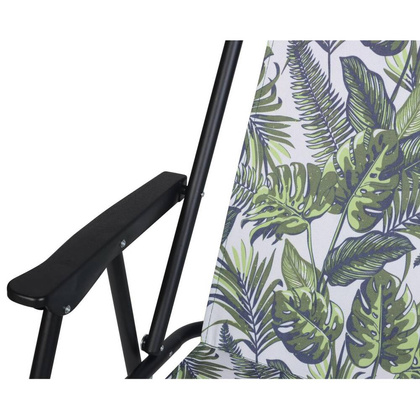 KRZESŁO TURYSTYCZNE Z PODŁOKIETNIKAMI 52x44x75CM SKŁADANE JUNGLE LIGHT