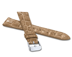 LAVVU Beżowy szyty pasek lakierowany CROCO OCALA z luksusowej skóry Top Grain - 20