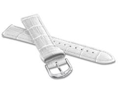 LAVVU Biały szyty pasek CROCO z luksusowej skóry Top Grain - 18