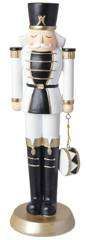 Dziadek do orzechów biało-czarny z bębenkiem duży