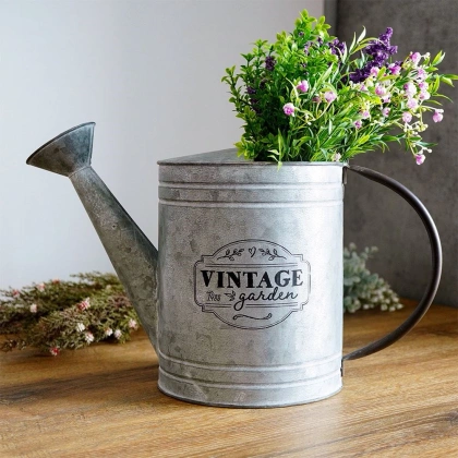 Konewka metalowa dekoracyjna ozdobna ogrodowa