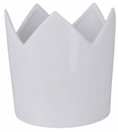 Doniczka korona ceramiczna biała duża