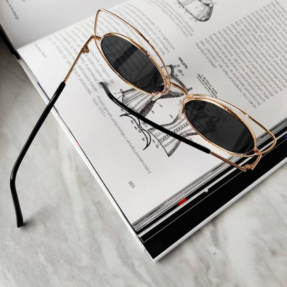 OKULARY LUSTRZANE KOCIE OCZY - RÓŻOWE OK86WZ3