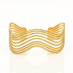 Bransoletka na rękę stal chirurgiczna pozłacana złotem BST1575