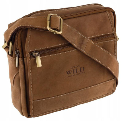 Skórzana męska listonoszka na ramię