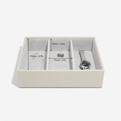 Szkatułka na biżuterię Stackers 3 komorowa classic jasnobeżowa
