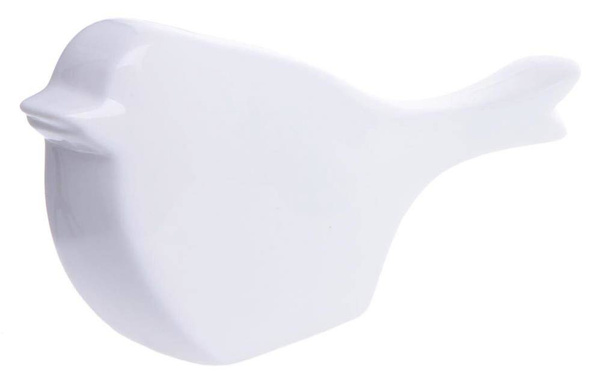 Ptaszek biały ceramiczny duży