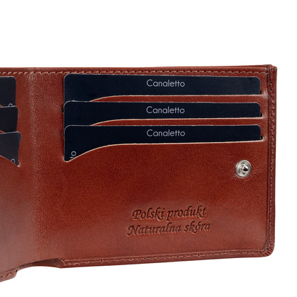 Mały portfel męski Canaletto ze skóry naturalnej z RFID – elegancja i bezpieczeństwo PD1167s40 RFID
