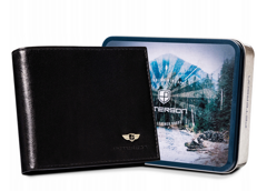 Skórzany średni portfel męski bez zapięcia