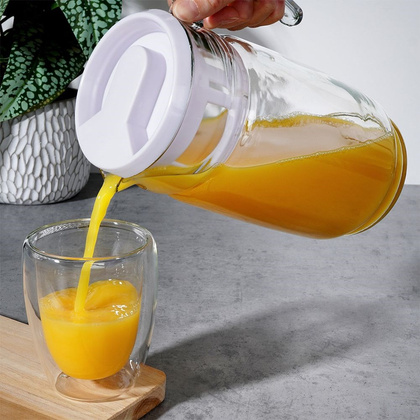 Dzbanek z pokrywką szklany 2 l