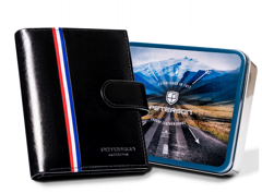 Duży, skórzany portfel męski na zatrzask