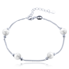 MINET Srebrna bransoletka z naturalnymi perłami