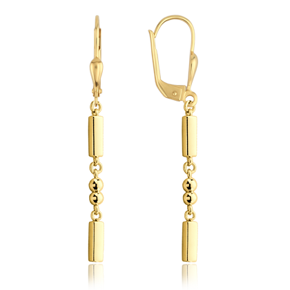 MINET Nowoczesne złote kolczyki z zapięciem typu patent Au 585/1000 2,50g