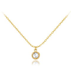 MINET Delikatny złoty naszyjnik z białym cyrkonem Au 585/1000 1,60g