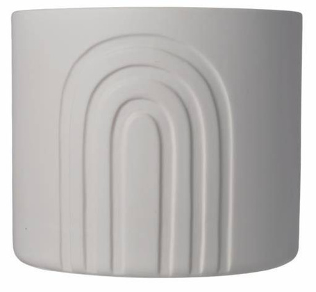 Doniczka ceramiczna kremowa matowa duża