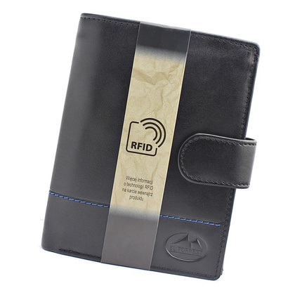 Portfel męski PELLUCCI 988-623 RFID Czarny / Niebieski