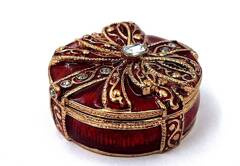 Ekskluzywne metalowe pudełeczko prezentowe z kryształkami - B0118-08