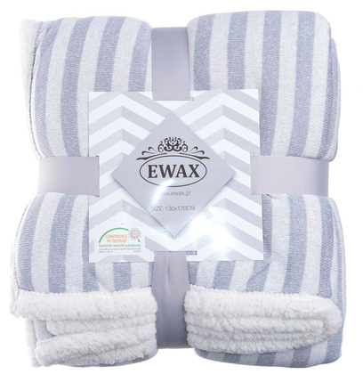 Koc szary w pasy 130x170cm